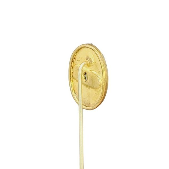 Antique Glam Victorian Statement Initial Oval Hat Accessory Stick Pin - Picture 4 of 5